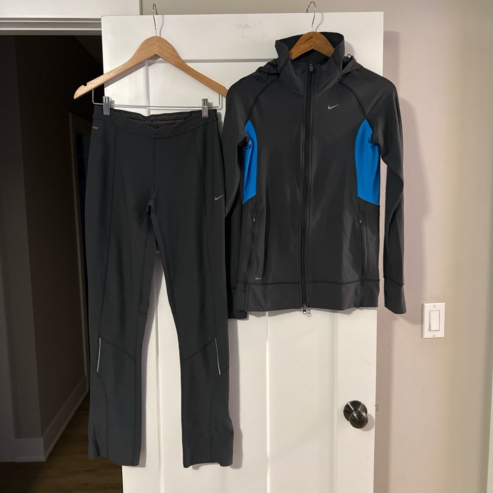 Nike Charcoal and Sky Blue Activewear Set
